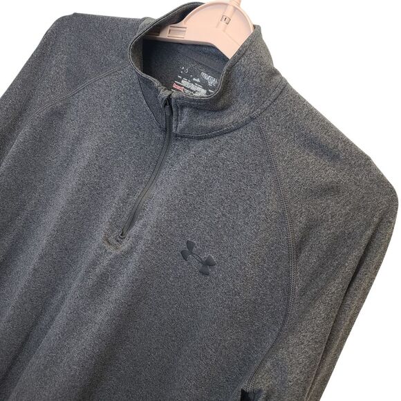 Under Armour Mens Heatgear Grey Loose Fitted Quarter Zip Long Sleeve Shirt M - Picture 7 of 15
